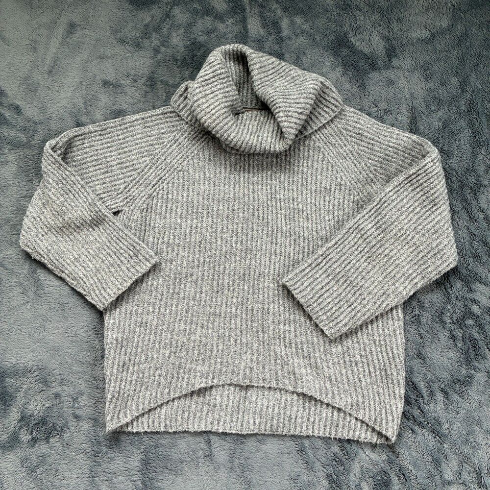 J. Crew Point Sur Ribbed Chunky Turtleneck Mohair Wool Blend Sweater Small